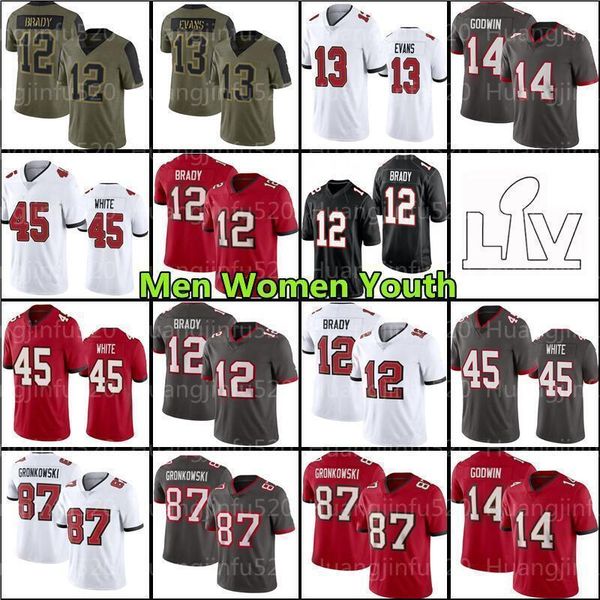 

jersey 12 tom brady 87 rob gronkowski mike 13 evans''nfl''jersey football devin white 14 chris godwin carlton davis winf, Black;red