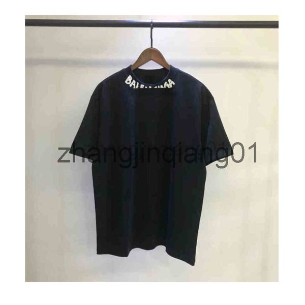 

designer balanciagas t shirt classic new fashion hand drawn sketch signature graffiti short sleeve mens womens lovers cotton large loose bal, White;black