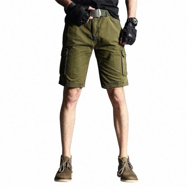 

men's shorts summer cotton mens military tactical cargo durable multi-pockets casual short pants breathable bottomsmen's q042#, White;black