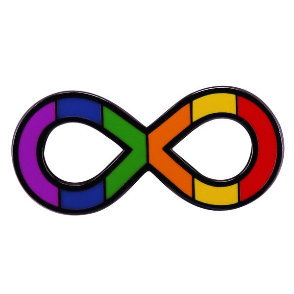 

autism pride symbol rainbow infinity sign enamel pin badge brooch jewelry backpack decoration accessories, Blue