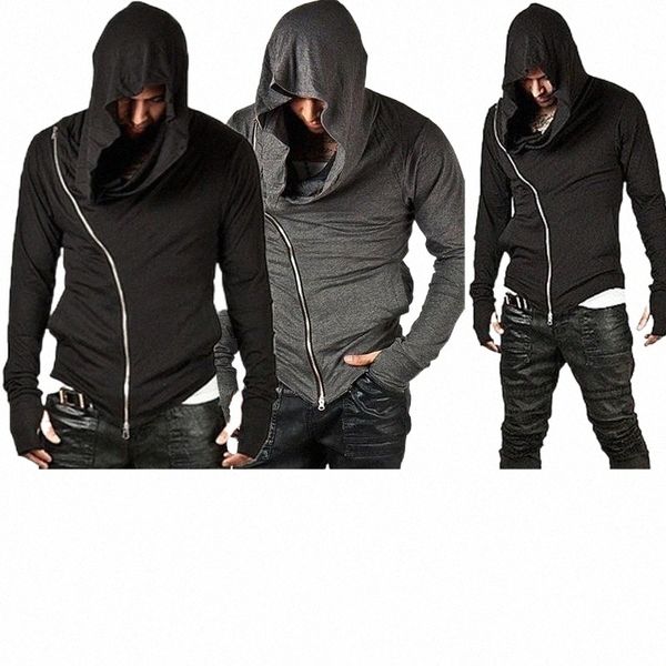 

zogaa new men hoodie sweatshirt long sleeved slim fit male zipper hoodies assassin igan creed jacket plus size s-3xl j7bf#, Black