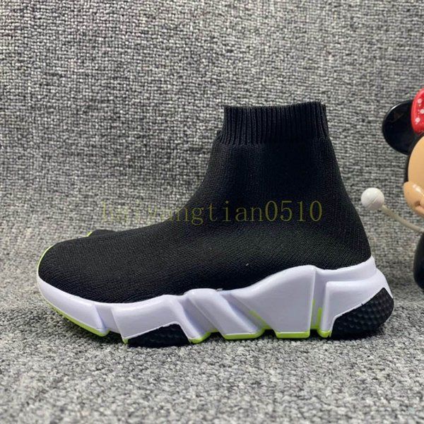 

fashion boots for kids speed trainer sock shoes toddler boys girls youth socks sneakers triple black red kid children designer 24-352675