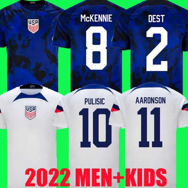 

2022 world cup pulisic usas soccer jersey men kids kits united states 22 23 football shirt aaronson 2023 reyna mckennie morris dest yedlin, Black;yellow