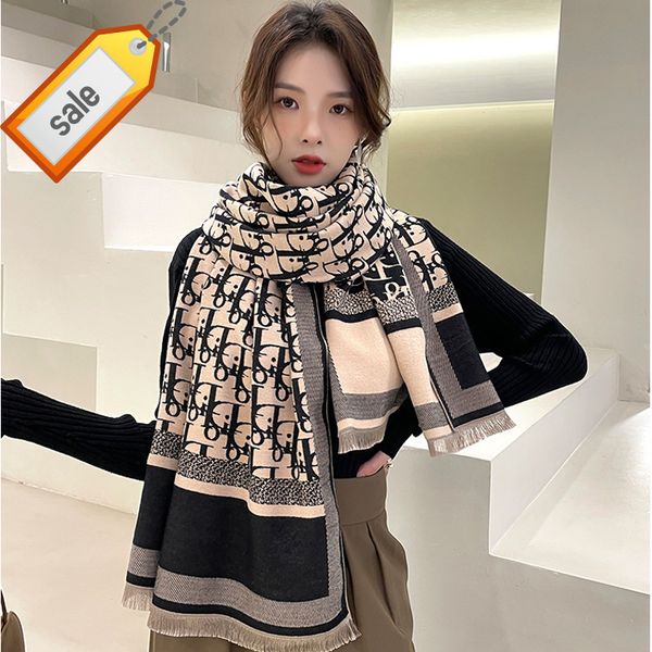 

design luxury brand scarf korean versatile women's shawl on sunset and with warm imitation cashmere, Blue;gray
