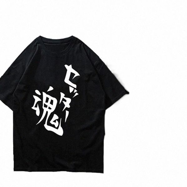 

men's t-shirts men tee shirt anime haikyuu kageyama tobio graphic mens oversized t-shirt men's b1cj#, White;black