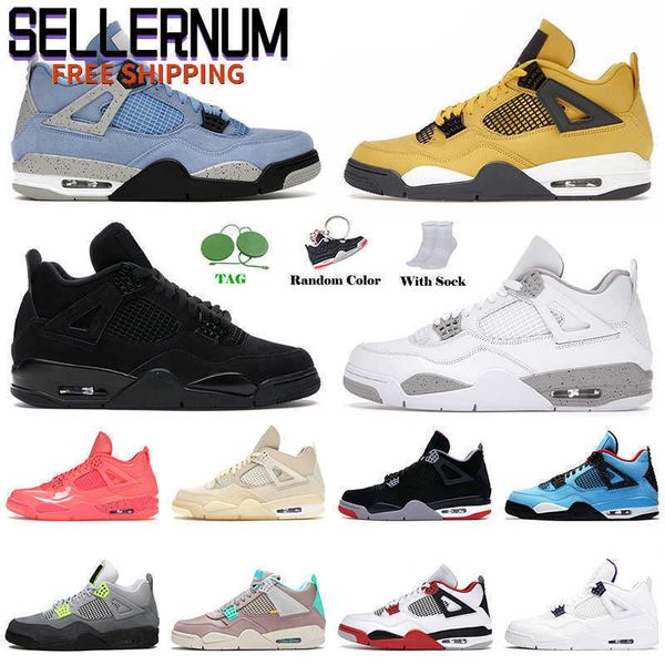 

retro basketball shoes university blue 4 4s mens womens white oreo black cat lightning off trainers jorden sneakers eur 36-47