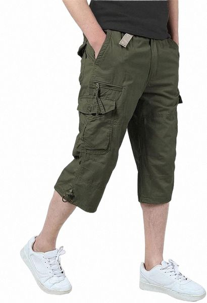 

men's shorts men's cargo summer army military cotton loose tactical joggers men multiple pockets work casual short pantsmen's, White;black