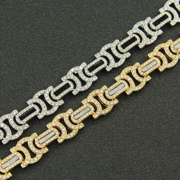 

hip hop men's domineering splicing motorcycle punk bracelet glitter pink cool hiphop trendy player ornaments, Silver
