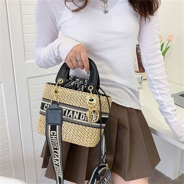 

90% off evening bags online sales women's bags can be customized and mixed batches woven straw ins versatile rattan woven belt flying b