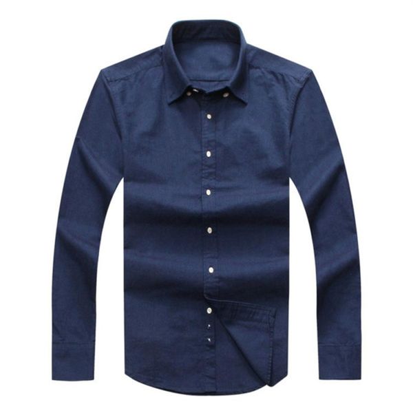 

fashion-new autumn and winter men's long-sleeved cotton shirt pure men's casual poloshirt fashion oxford shirt social br319v, White;black