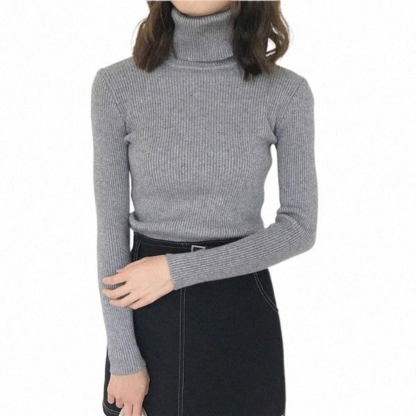 

women's sweaters women solid for winter turtleneck skinny stretch pullover warm high neck many colors optional i12n#, White;black