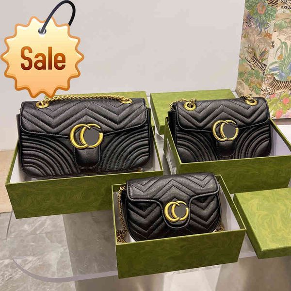 

designer bags digner hand classic 3 size cross body real genuine tote leather with serial number women fashion marmont ggstote factory promo