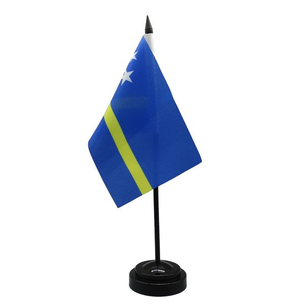 

curacao desk flag 14x21cm small mini curacaoan office table flags with stand base for home office decoration