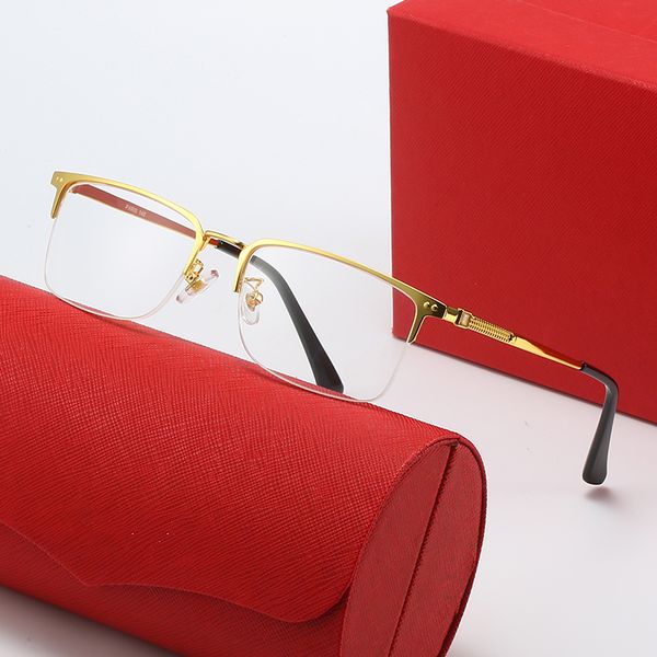 

fashion carti designer cool sunglasses luxury metal frame rectangle eyeglass gentlemens business men half-frame diaosi can be matched with m, White;black