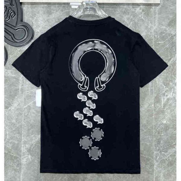 

mens summer luxury t shirts fashion ch brand man tees sanskrit letter t-shirt horseshoe flower cross short sleeve designer tshirts hip hop s, White;black