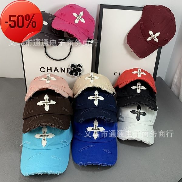 

designer brand new men's and women's hats versatile red soft baseball perforated slim sunshade cap, Blue;gray