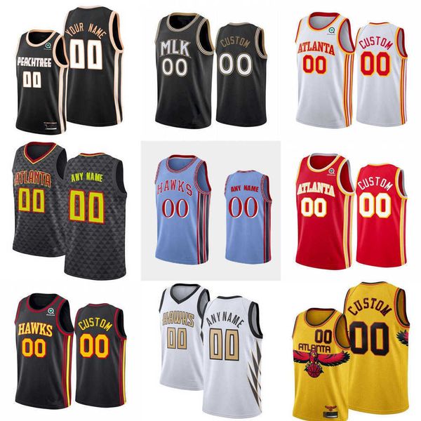 

75th custom jersey atlanta''hawks''men women youth 3 kevin huerter 1 jalen johnson 4 skylar mays 17 onyeka okongwu baske, Black;red