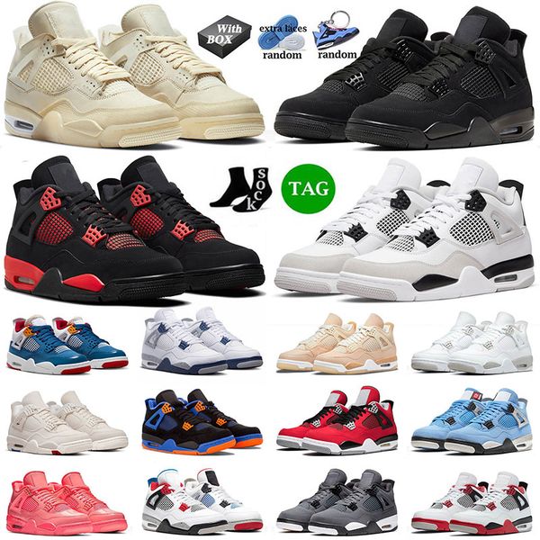 

with box jorda 4 4s iv basketball shoes retro black cat sail men women jumpman trainers sneakers