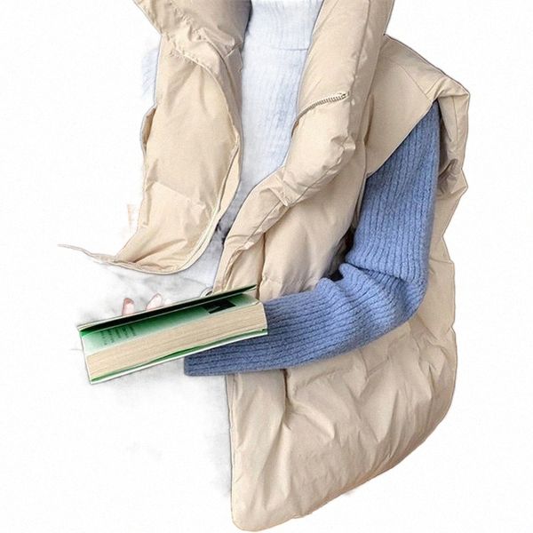 

women's vests 2021 autumn winter women jackets quilted puffer parkas high-quality waistcoat vest sweet oversized coats i3b9#, Black;white