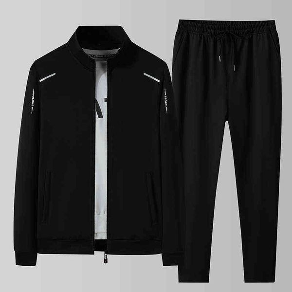 

men's tracksuits men's sportswear set spring autumn two piece sets sportsuit jacket pant sweatsuit male clothing patchwork tracksu, Gray