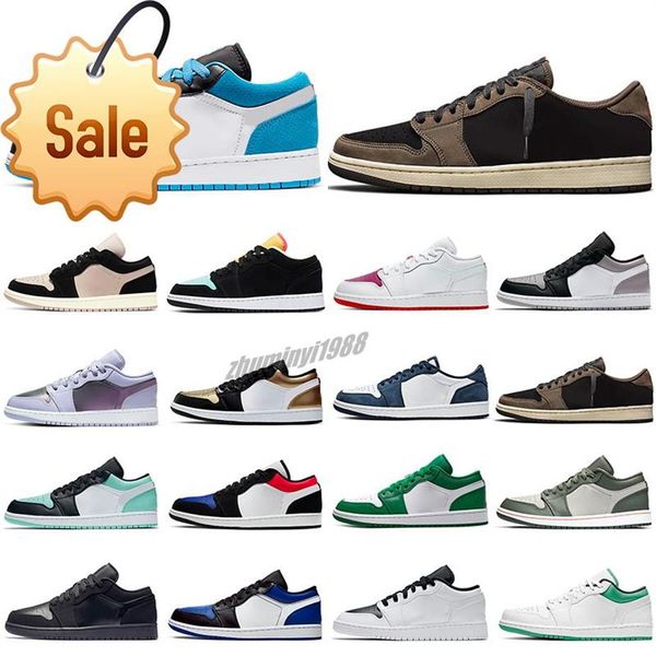 

2022 jumpman jordens 1 low 1s basketball shoes og tag black toe court purple sp travis scotts game royal gym red men women sneakers3264