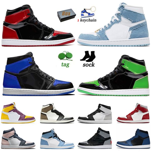 

2022 new og 1 denim jumpman basketball shoes 1s re j1 newstalgia chenille patent bred obsidian unc offs mens trainers catcus jack white wome