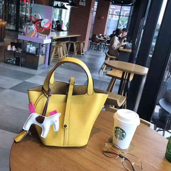 

handbag designer ladies herme home food basket closed-toe layer cowhide bu et bag new fashion all-match hand