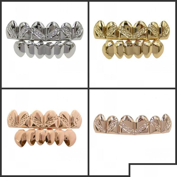 

grillz dental grills 18k gold plated environmental copper teeth braces hip hop grillz dental mouth fang grills up botto dhseller2010 dhvbc, Black