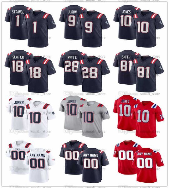 

stitched football 69 cole strange jerseys 11 tyquan thornton 25 marcus jack jones pierre strong jr. bailey zappe kevin harris sam roberts ch, Black;red