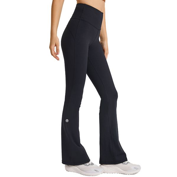 

women's yoga pants slim fit flared pant outfit high elastic nude all match fashion sports casual trousers for lady autumn and winter ne, Black