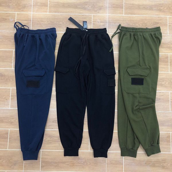 

toney brand pants stone side logo double pockets terry drawstring island sweatpants size m-2xl, Black