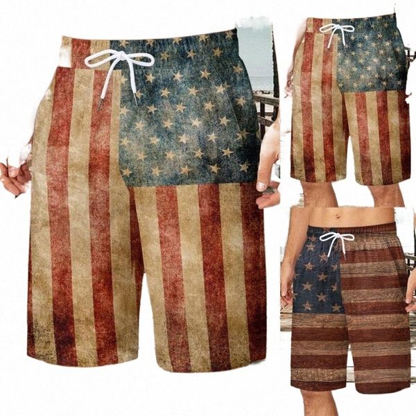 

men's shorts swim board short mens summer independence day pants pocket drawstring loose casual sports running trunks bigmen's n0u, White;black