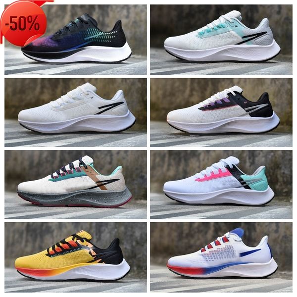 

designer zoom pegasus 37 38 39 mens casual shoes triple black white midnight navy chlorine blue ribbon aurora green wolf grey butterfly
