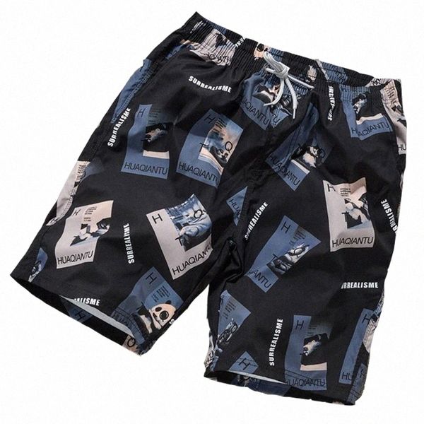 

men's shorts style summer mens board 2022 sports jogging quick-drying printed swim surfing beachwear gym casualmen's j7gc#, White;black