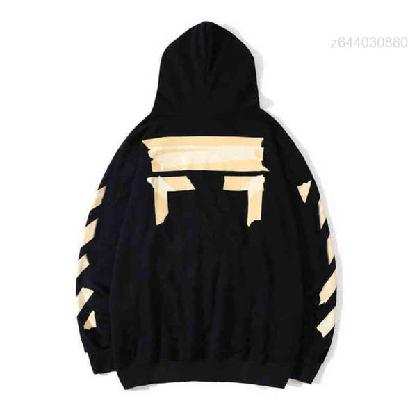 

men's hoodies sweatshirts fashion mens loose offs quality brand classic hoodie cotton pullover long sleeved back oil paint x men wome, Black