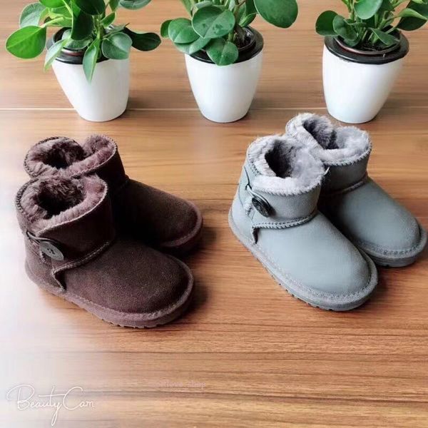 

winter girls boots kids sonw children shoes warm fur plush waterproof rubber pu leather fashion baby princess shoes ll, Black