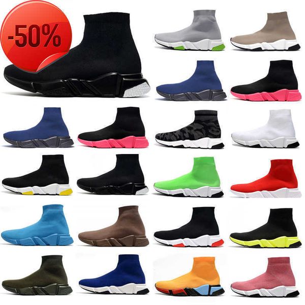 

men women platform shoes speed trainer sock boots socks mens trainers boot fashion casual balck womens shoe red sneakers, Black