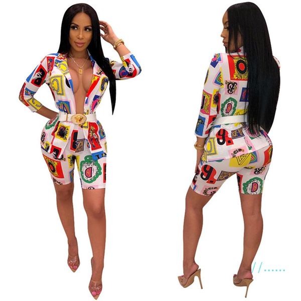 

women tracksuit paisley blazers shorts set 3 4 sleeve tailored suit printed coat jacket two piece outfits party club cloth c61704234e, Black