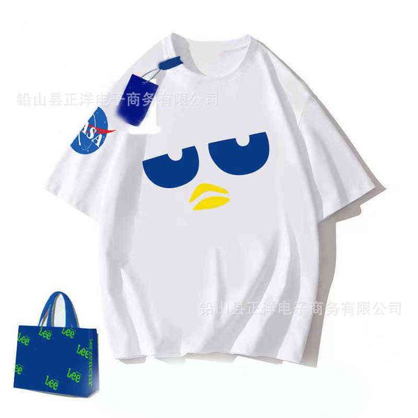 

men's t-shirt and women's couple fashion loose casual short sleeved spring summer t-shirt round neck handsome, White;black