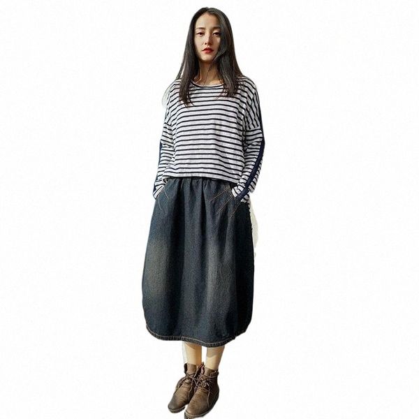 

skirts 2021 womens summer blue denim skirt high street pockets long straight all-matched vintage women jeans p4ip#, Black