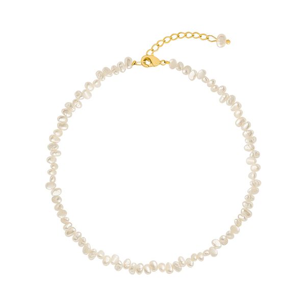

Baroque Natural Pearl Necklace Women's Chokers Simple Temperament Clavicle Thin Neck Chain Jewelry