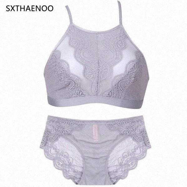 

fashion rimless super thin sponge lingerie set retro french women's push up beauty bra bras sets h6t2#, Red;black