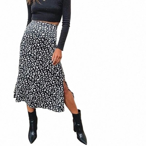 

skirts 2021 summer leisure white dot floral print pleated skirt female zipper high waist a-line m6113 t6p6#, Black