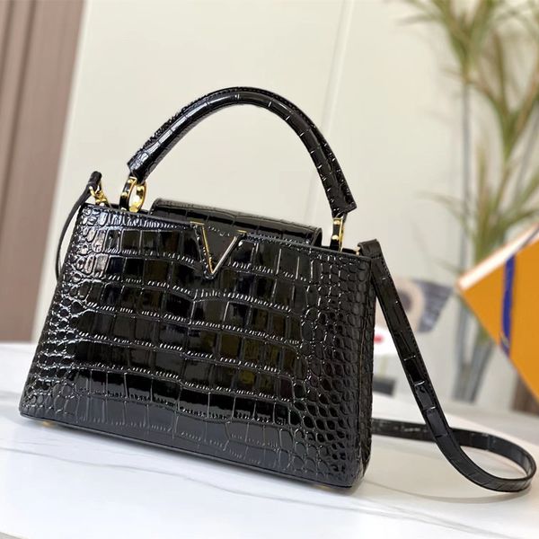 

5a r women's bags big-name leather luxury crocodile pattern large-capacity handbags one shoulder messenger classic wild high-end fashio