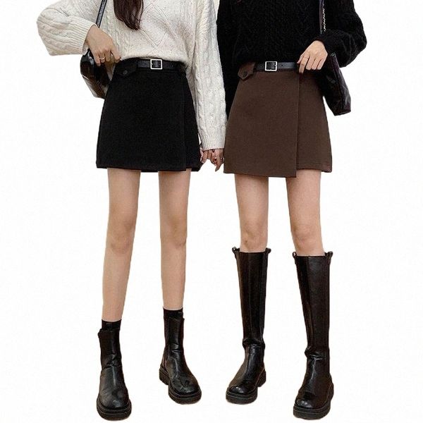 

skirts irregular autumn and winter women's skirt high waist a- line woman faldas jupe 35t8#, Black