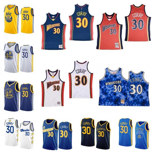 

basketball jerseys 30 curry 2022-23 season mitchell & ness white black city men women youth jersey, Black;red
