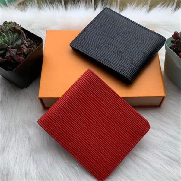

mens 2020 new l bag billfold plaid pattern women wallet men pures high-end designer l wallet301n, Red;black