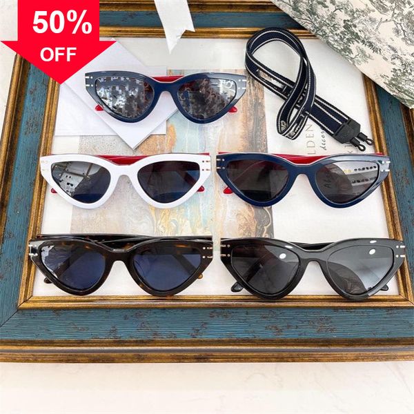

designer sunglasses d family cat's eye plate style ins fashion versatile personalized sunglass net red same hip-hop sunglass b2u, White;black