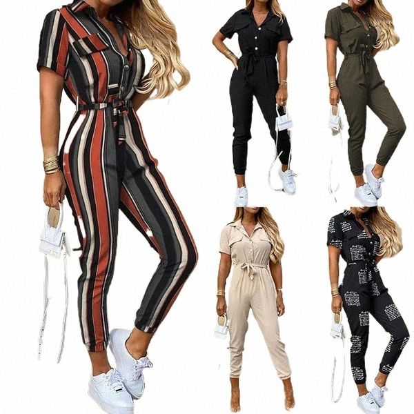 

european and american women's casual collar printed belt street wear pants & capris n5w7#, Black;white