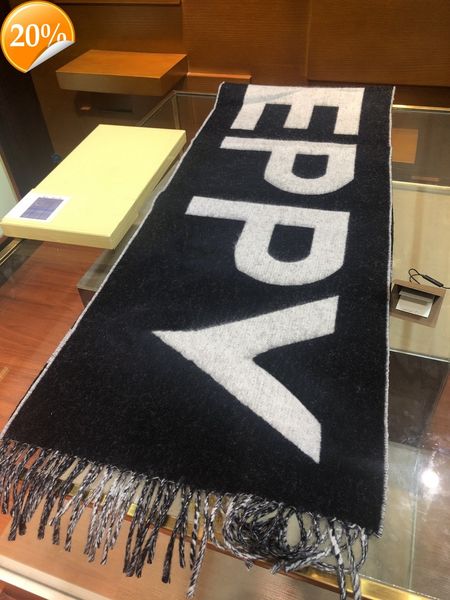 

new design scarf b family checker letter double sided cashmere women's autumn and winter fashion versatile tassel shawl, Blue;gray